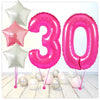 Bouquet de ballons chiffres rose 30 (rempli d'hélium) 