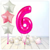 Bouquet de ballons chiffres rose 6 (rempli d'hélium) 
