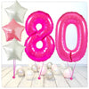 Bouquet de ballons chiffres rose 80 (rempli d'hélium) 