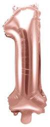Ballon chiffre or rose 1 
