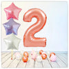 Ballon Chiffres Or Rose 2 Bouquet (Rempli d'Hélium) 