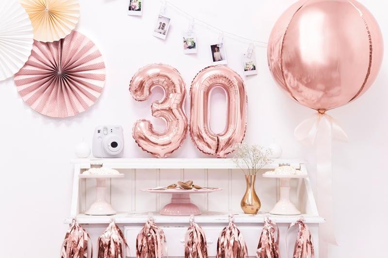 Zahlen Ballon rosegold 3 - Zahlen Ballon rosegold klein