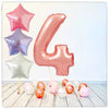 Ballon Chiffres Or Rose 4 Bouquet (Rempli d'Hélium) 