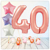 Bouquet de ballons numérotés en or rose 40 (rempli d'hélium) 