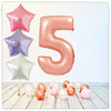 Ballon Chiffres Or Rose 5 Bouquet (Rempli d'Hélium) 