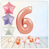 Ballon Chiffres Or Rose 6 Bouquet (Rempli d'Hélium) 