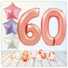 Bouquet de ballons numérotés en or rose 60 (rempli d'hélium) 