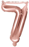 Ballon chiffre or rose 7 
