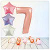 Bouquet de ballons numérotés en or rose 7 (rempli d'hélium) 