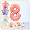 Ballon Chiffres Or Rose 8 Bouquet (Rempli d'Hélium) 