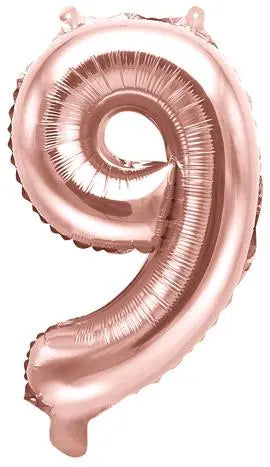 Zahlen Ballon rosegold 9 - Zahlen Ballon rosegold klein