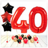 Numéros Ballon Rouge Étoiles 40 Bouquet (Rempli d'Hélium) 