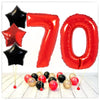 Numéros Ballon Rouge Étoiles 70 Bouquet (Rempli d'Hélium) 