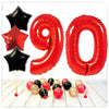 Numéros Ballon Rouge Étoiles 90 Bouquet (Rempli d'Hélium) 