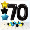 Ballon Chiffres Étoiles Noires 70 Bouquet (Rempli d'Hélium) 