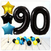 Ballon Chiffres Étoiles Noires 90 Bouquet (Rempli d'Hélium) 