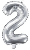 Chiffres ballon argent 2 