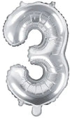Chiffres ballon argent 3 