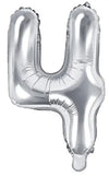 Chiffres ballon argent 4 