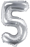 Ballon chiffre argent 5 