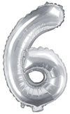 Ballon chiffre argent 6 