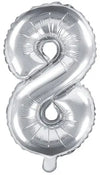 Ballon chiffre argent 8 