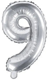 Ballon chiffre argent 9 