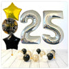 Nombre Ballon Anniversaire Sauvage Holographique Argent 25 Bouquet (Rempli d'Hélium) 