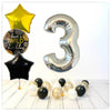 Numéros Ballon Anniversaire Sauvage Holographique Argent 3 Bouquet (Rempli d'Hélium) 