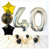 Numéros Ballon Anniversaire Sauvage Holographique Argent 40 Bouquet (Rempli d'Hélium) 