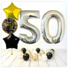 Nombre Ballon Anniversaire Sauvage Holographique Argent 50 Bouquet (Rempli d'Hélium) 
