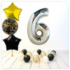 Numéros Ballon Anniversaire Sauvage Holographique Argent 6 Bouquet (Rempli d'Hélium) 