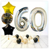 Numéros Ballon Anniversaire Sauvage Holographique Argent 60 Bouquet (Rempli d'Hélium) 