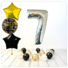 Numéros Ballon Anniversaire Sauvage Holographique Argent 7 Bouquet (Rempli d'Hélium) 