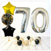 Numéros Ballon Anniversaire Sauvage Holographique Argent 70 Bouquet (Rempli d'Hélium) 