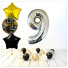 Numéros Ballon Anniversaire Sauvage Holographique Argent 9 Bouquet (Rempli d'Hélium) 