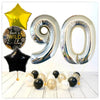 Numéros Ballon Anniversaire Sauvage Holographique Argent 90 Bouquet (Rempli d'Hélium) 