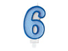 Bougie numérotée bleu 6 