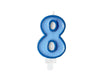 Bougie chiffre bleu 8 