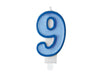 Bougie chiffre bleu 9 