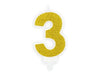 Bougie numérotée or 3 