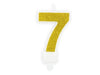 Bougie chiffre or 7 