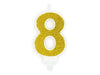 Bougie chiffre or 8 