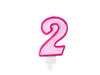 Bougie chiffre rose 2 