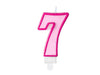 Bougie chiffre rose 7