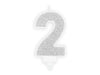 Bougie chiffre argent 2 