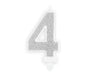 Bougie chiffre argent 4 