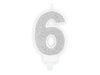 Bougie chiffre argent 6 
