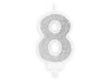 Bougie chiffre argent 8 