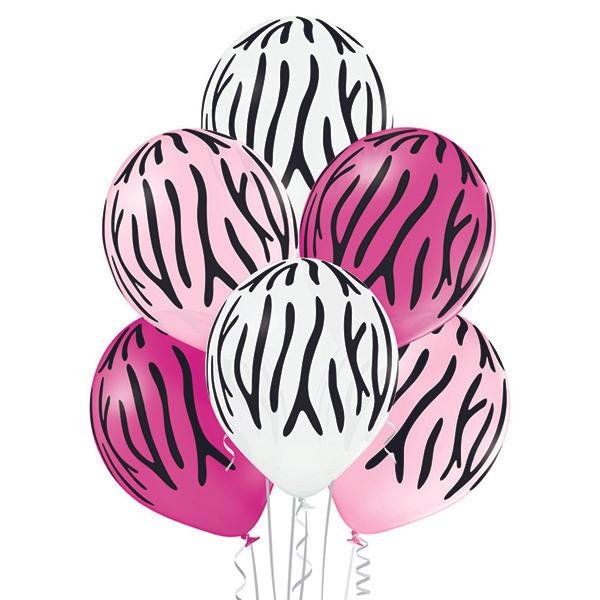 Zebra Streifen Ballon - Latex bedruckt